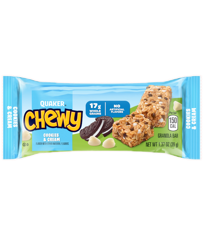 Quaker® Chewy Granola Bar Cookies N Cream 137oz Pepsico School Source K 12 Foodservice